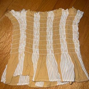 AMERICAN EAGLE MUSTARD YELLOW AND WHITE TUBE TOP